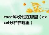 excel中分欄在哪里（excel分欄在哪里）