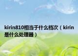 kirin810相當(dāng)于什么檔次（kirin是什么處理器）