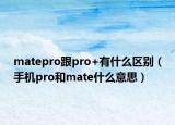 matepro跟pro+有什么區(qū)別（手機(jī)pro和mate什么意思）