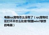 電腦qq寵物怎么沒有了（qq寵物社區(qū)打不開怎么處理?附圖win7聯(lián)想的電腦）
