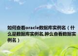 如何查看oracle數(shù)據(jù)庫實(shí)例名（什么是數(shù)據(jù)庫實(shí)例名,腫么查看數(shù)據(jù)實(shí)例名）