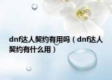 dnf達人契約有用嗎（dnf達人契約有什么用）