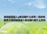 請(qǐng)將磁盤插入g驅(qū)動(dòng)器什么意思（我的電腦顯示請(qǐng)將磁盤插入驅(qū)動(dòng)器G是什么意思）