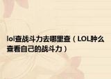 lol查戰(zhàn)斗力去哪里查（LOL腫么查看自己的戰(zhàn)斗力）