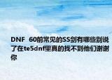DNF  60前常見的SS劍有哪些別說了在te5dnf里真的找不到他們謝謝你