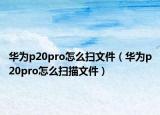 華為p20pro怎么掃文件（華為p20pro怎么掃描文件）
