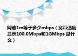網(wǎng)速1m等于多少mbps（寬帶速度顯示100.0Mbps和1GMbps 是什么）