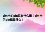 sim卡的pin碼有什么用（sim卡的pin碼是什么）