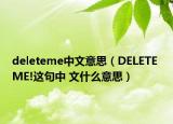 deleteme中文意思（DELETE ME!這句中 文什么意思）