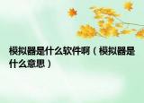 模擬器是什么軟件?。M器是什么意思）