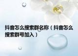 抖音怎么搜索群名稱（抖音怎么搜索群號(hào)加入）