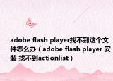 adobe flash player找不到這個文件怎么辦（adobe flash player 安裝 找不到actionlist）