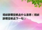 將欲辭君掛帆去什么意思（將欲辭君掛帆去下一句）