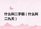 什么叫二手煙（什么叫二九天）