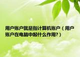 用戶賬戶就是指計算機賬戶（用戶賬戶在電腦中起什么作用?）
