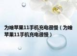 為啥蘋(píng)果11手機(jī)充電很慢（為啥蘋(píng)果11手機(jī)充電很慢）