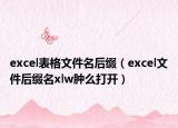 excel表格文件名后綴（excel文件后綴名xlw腫么打開）