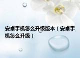 安卓手機(jī)怎么升級(jí)版本（安卓手機(jī)怎么升級(jí)）