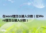 在word里怎么輸入分數（在Word里怎么輸入分數）