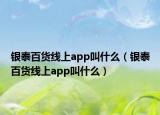 銀泰百貨線上app叫什么（銀泰百貨線上app叫什么）