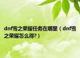 dnf雪之榮耀任務(wù)在哪里（dnf雪之榮耀怎么得?）