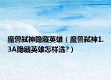魔獸弒神隱藏英雄（魔獸弒神1.3A隱藏英雄怎樣選?）