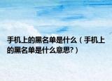 手機(jī)上的黑名單是什么（手機(jī)上的黑名單是什么意思?）