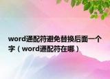 word通配符避免替換后面一個字（word通配符在哪）