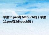 蘋果11pro有3dtouch嗎（蘋果11pro有3dtouch嗎）