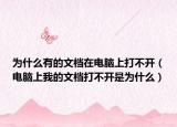 為什么有的文檔在電腦上打不開（電腦上我的文檔打不開是為什么）