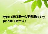 type c接口是什么手機(jī)用的（type c接口是什么）