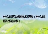 什么叫區(qū)塊鏈技術(shù)記賬（什么叫區(qū)塊鏈技術(shù)）