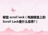 鍵盤 scroll lock（電腦鍵盤上的Scroll Lock是什么意思?）