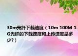 30m光纖下載速度（10m 100M 1G光纖的下載速度和上傳速度是多少?）