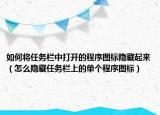 如何將任務(wù)欄中打開的程序圖標(biāo)隱藏起來（怎么隱藏任務(wù)欄上的單個程序圖標(biāo)）