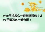 vivo手機怎么一鍵刪除短信（vivo手機怎么一鍵分屏）