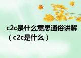 c2c是什么意思通俗講解（c2c是什么）