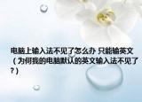 電腦上輸入法不見了怎么辦 只能輸英文（為何我的電腦默認的英文輸入法不見了?）