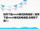 如何下載rmvb格式的電視?。ㄎ蚁胂螺drmvb格式的電視劇,在哪里下載?）