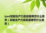 ipad買(mǎi)前生產(chǎn)力買(mǎi)后愛(ài)奇藝什么意思（買(mǎi)前生產(chǎn)力買(mǎi)后愛(ài)奇藝什么意思）