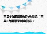 蘋果6有屏幕錄制的功能嗎（蘋果6有屏幕錄制功能嗎）