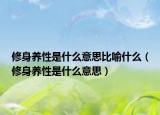 修身養(yǎng)性是什么意思比喻什么（修身養(yǎng)性是什么意思）