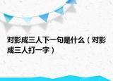 對影成三人下一句是什么（對影成三人打一字）