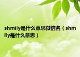 shmily是什么意思微信名（shmily是什么意思）