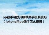pp助手可以升級蘋果手機(jī)系統(tǒng)嗎（iphone用pp助手怎么降級）