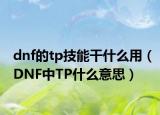 dnf的tp技能干什么用（DNF中TP什么意思）