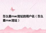 怎么查mac地址的用戶名（怎么查mac地址）