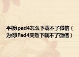 平板ipad4怎么下載不了微信（為何iPad4突然下載不了微信）