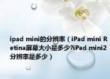 ipad mini的分辨率（iPad mini Retina屏幕大小是多少?iPad mini2分辨率是多少）