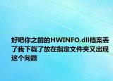 好吧你之前的HWINFO.dll檔案丟了我下載了放在指定文件夾又出現(xiàn)這個問題